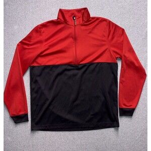 Snake Eyes Golf 1/4 Zip Pullover Men's Medium Red Black Colorblock